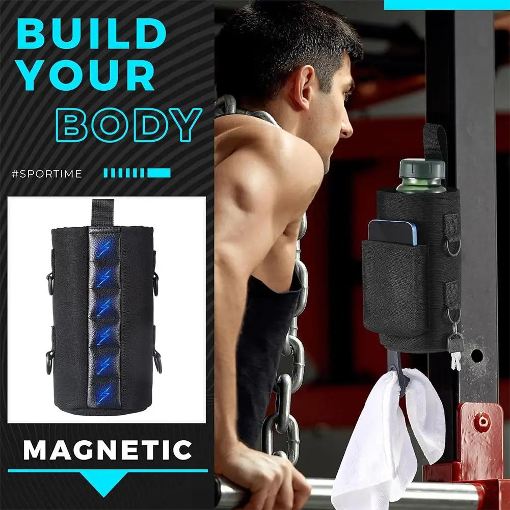2025 New Magnetic Water Bottle Pouch Bag Gym-Specific Water Cup Holder with Strong Magnet for Outdoor Sports Cup Holder Bag